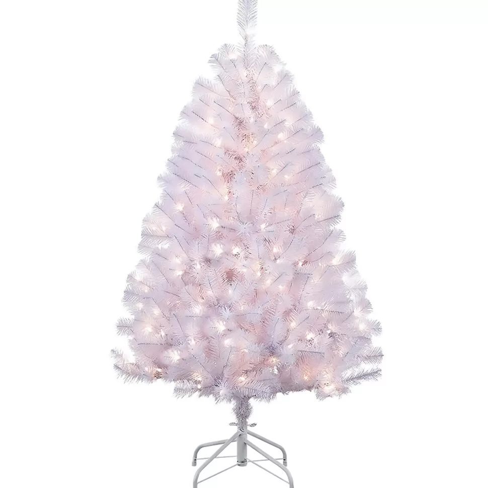 Sale The Holiday Aisle Northern Artificial White Fir Trees Christmas Tree With Clear/White Lights