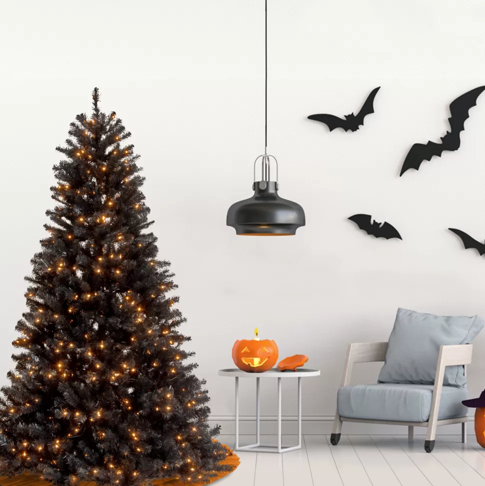 Store The Twillery Co. Offutt 7' Black Spruce Artificial Halloween Tree With 500 Lights