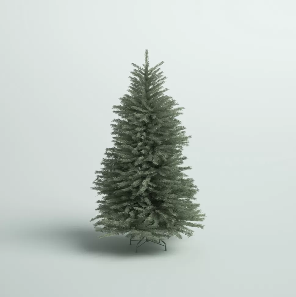 Discount Mercury Row Omusa Blue Fir Christmas Tree With Clear/White Lights