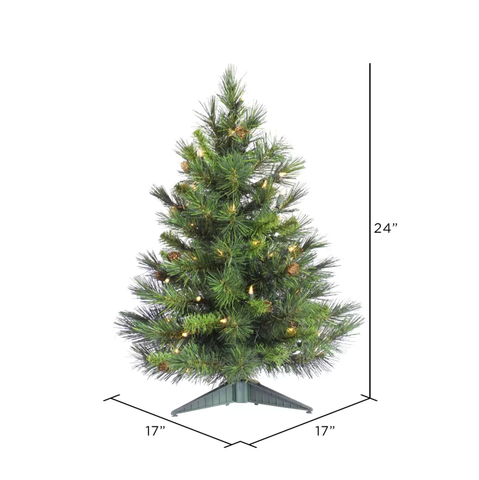 Outlet The Twillery Co. Parkhur 2' Green Pine Artificial Christmas Tree With 50 Clear/White Lights