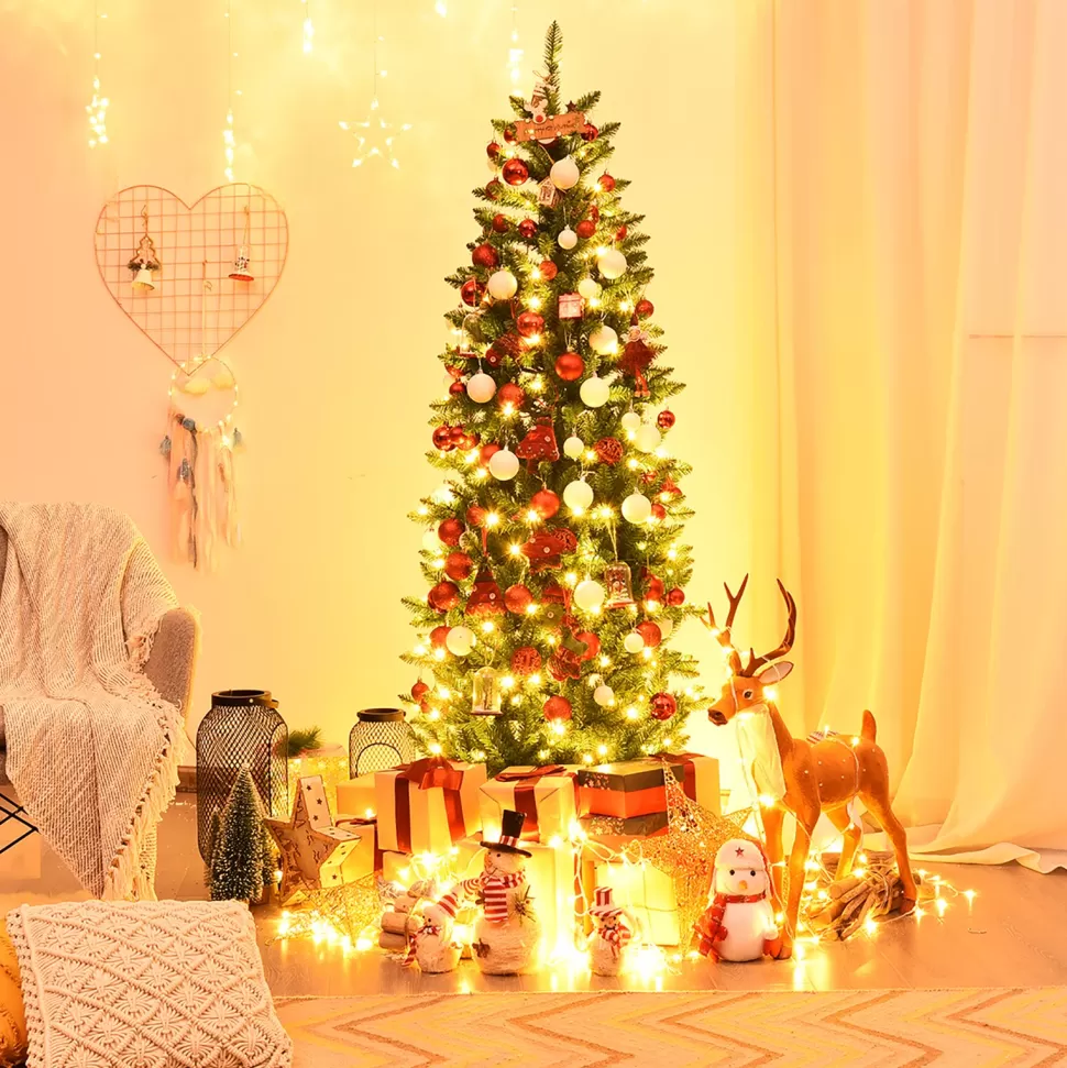Best Sale The Holiday Aisle Pencil 6' Green Fir Christmas Tree With 250 Clear/White Lights