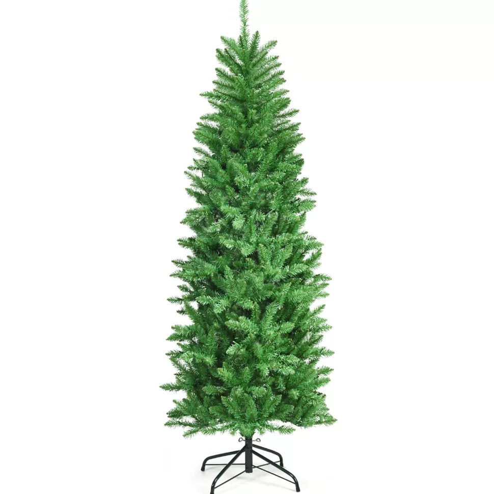 Best Sale The Holiday Aisle Pencil 6' Green Fir Christmas Tree With 250 Clear/White Lights