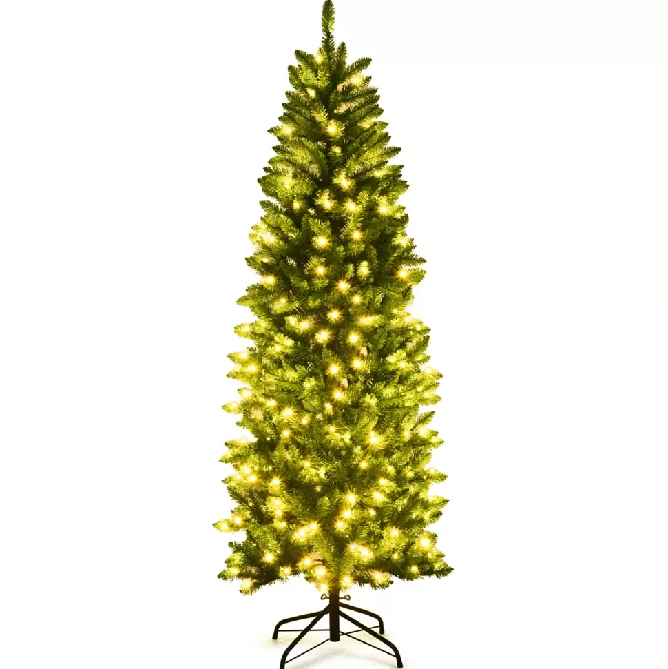 Best Sale The Holiday Aisle Pencil 6' Green Fir Christmas Tree With 250 Clear/White Lights