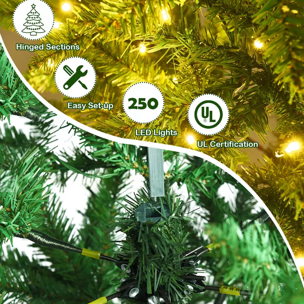 Best Sale The Holiday Aisle Pencil 6' Green Fir Christmas Tree With 250 Clear/White Lights