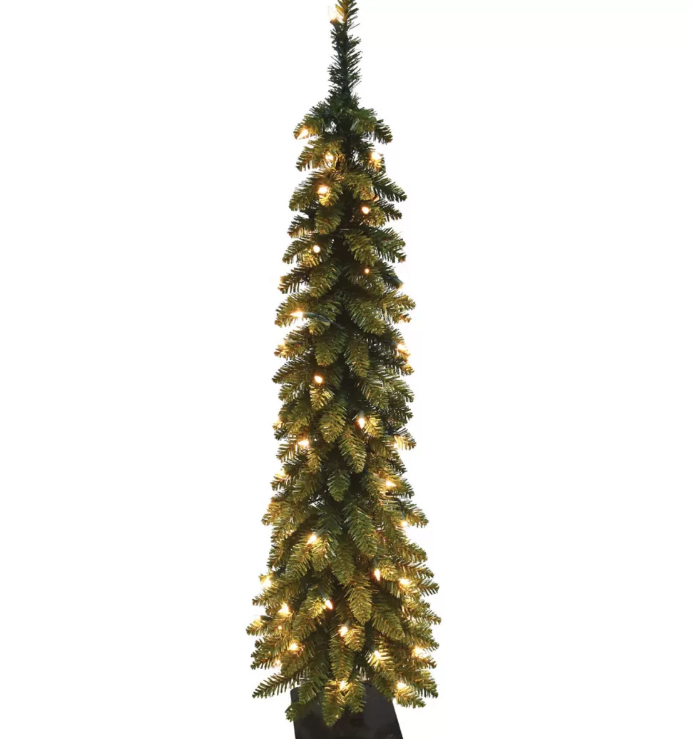 Flash Sale The Holiday Aisle Pencil Slim 6' Green Fir Artificial Christmas Tree With 150 Ul Warm White Lights
