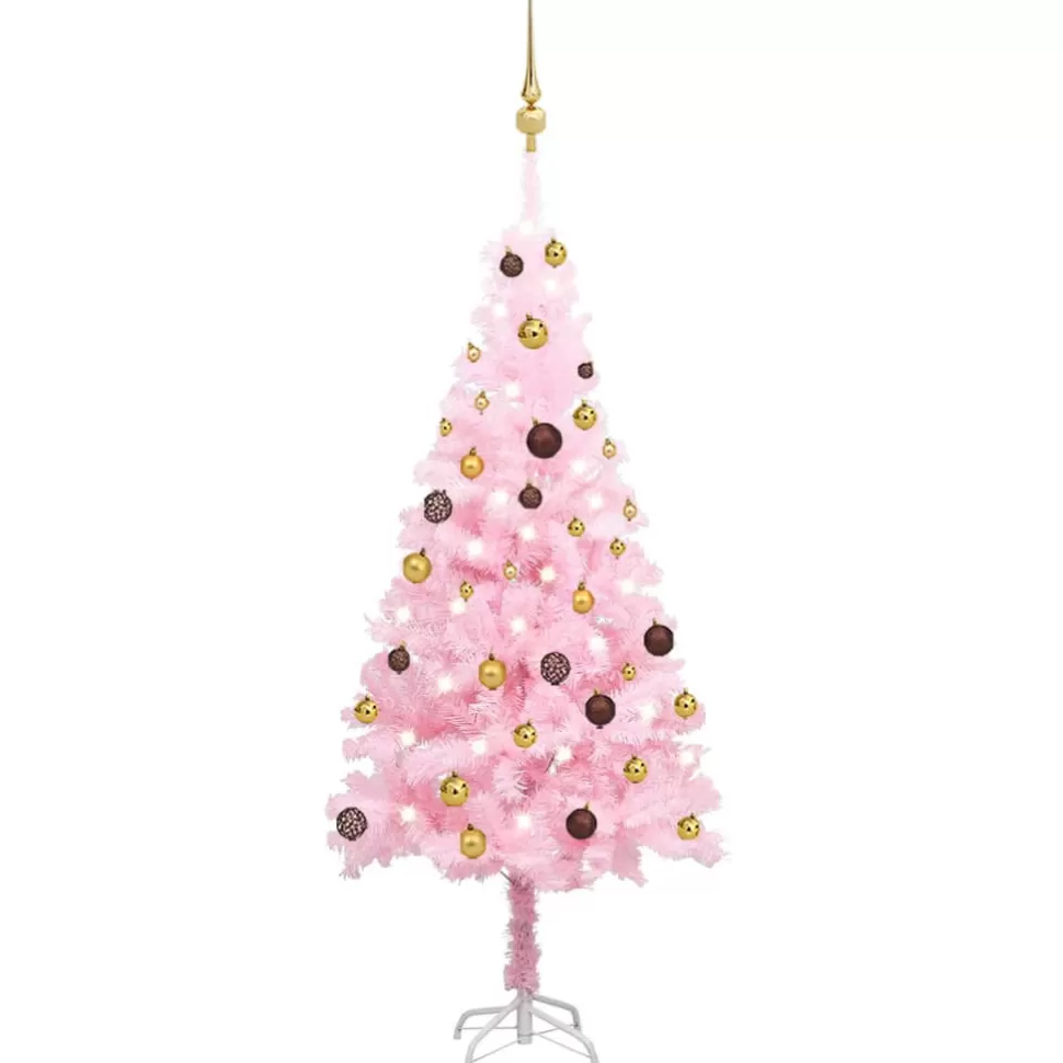 Flash Sale The Holiday Aisle Pink Realistic Pine Christmas Tree With Led Lights