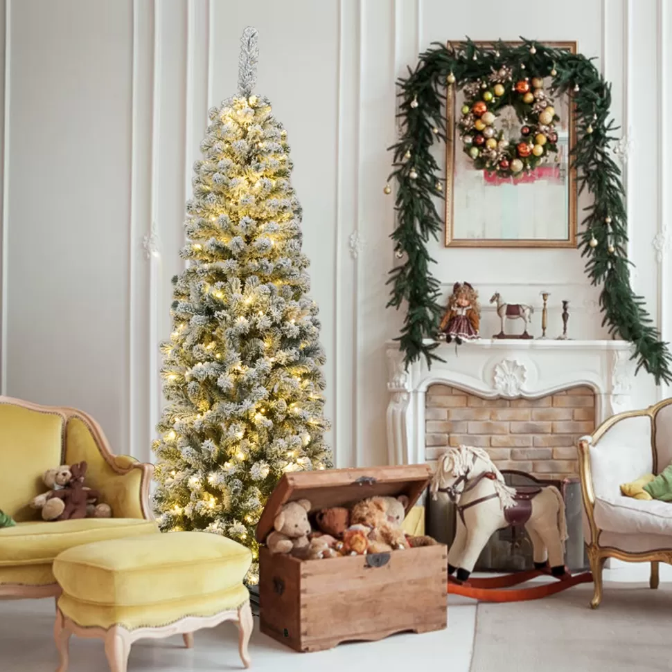 Online The Holiday Aisle Pre-Lit 6' Red/Yellow Pine Artificial Christmas Tree With 250 Clear/White Lights