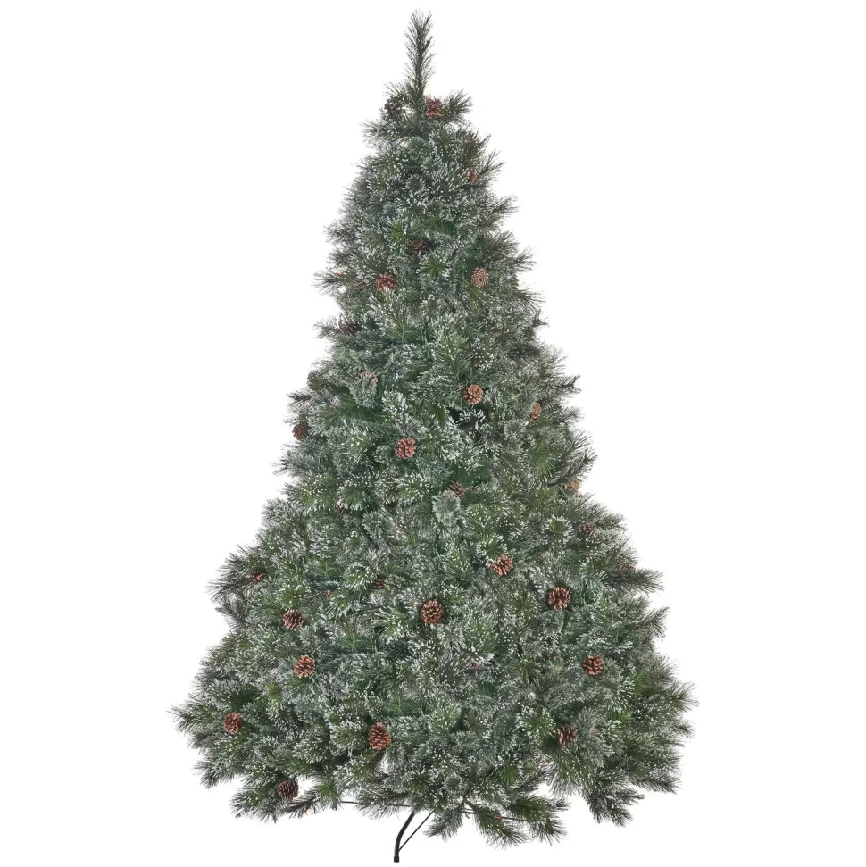 Online The Holiday Aisle Pre-Lit 7' Frosted Green Pine Artificial Christmas Tree With 900 Multi-Colored Lights