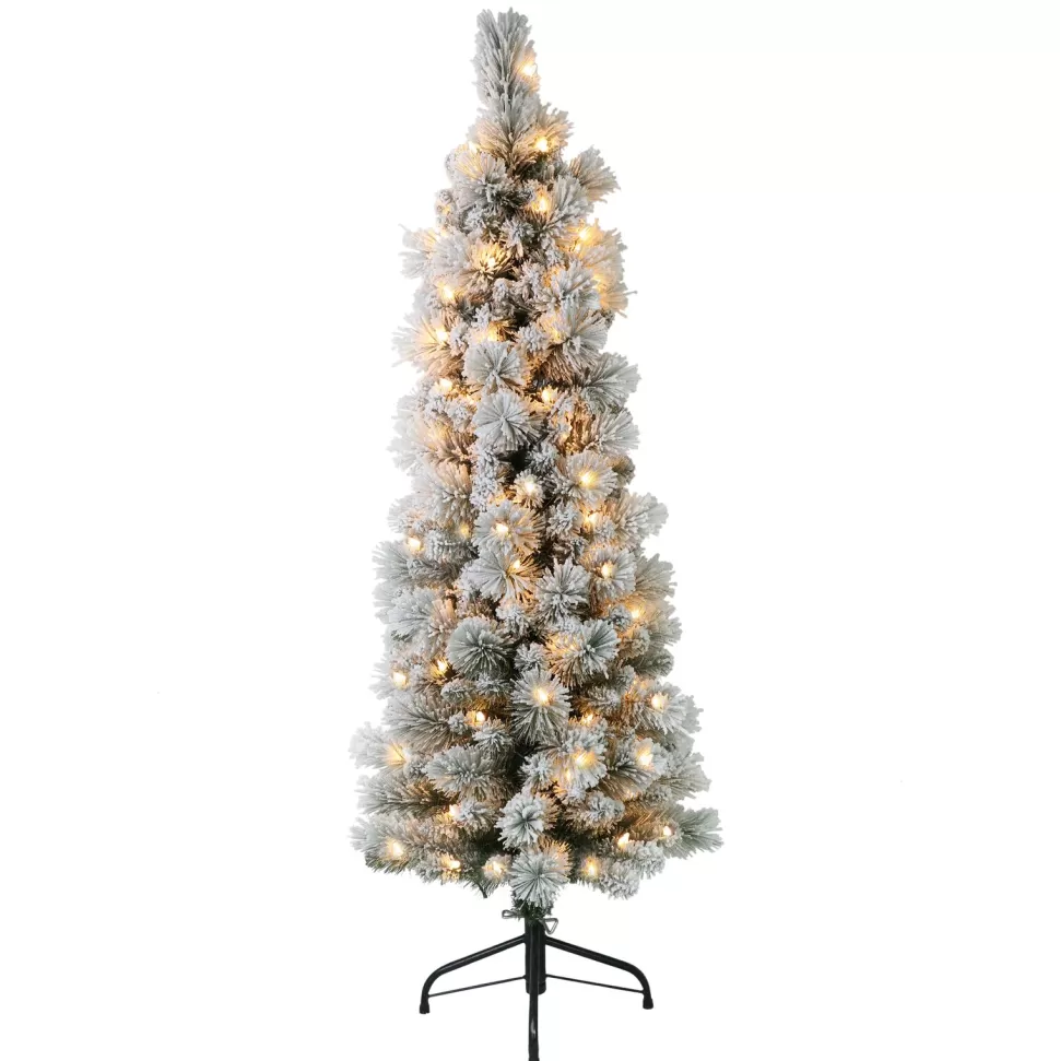 Shop The Holiday Aisle Pre-Lit Green Pine Artificial Christmas Tree With White Lights