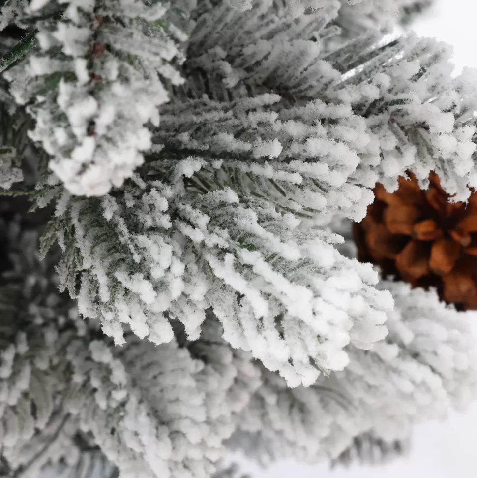 Store The Holiday Aisle Pre-Lit Porch 3' Green/White Pine Artificial Christmas Tree With 50 Warm White Lights
