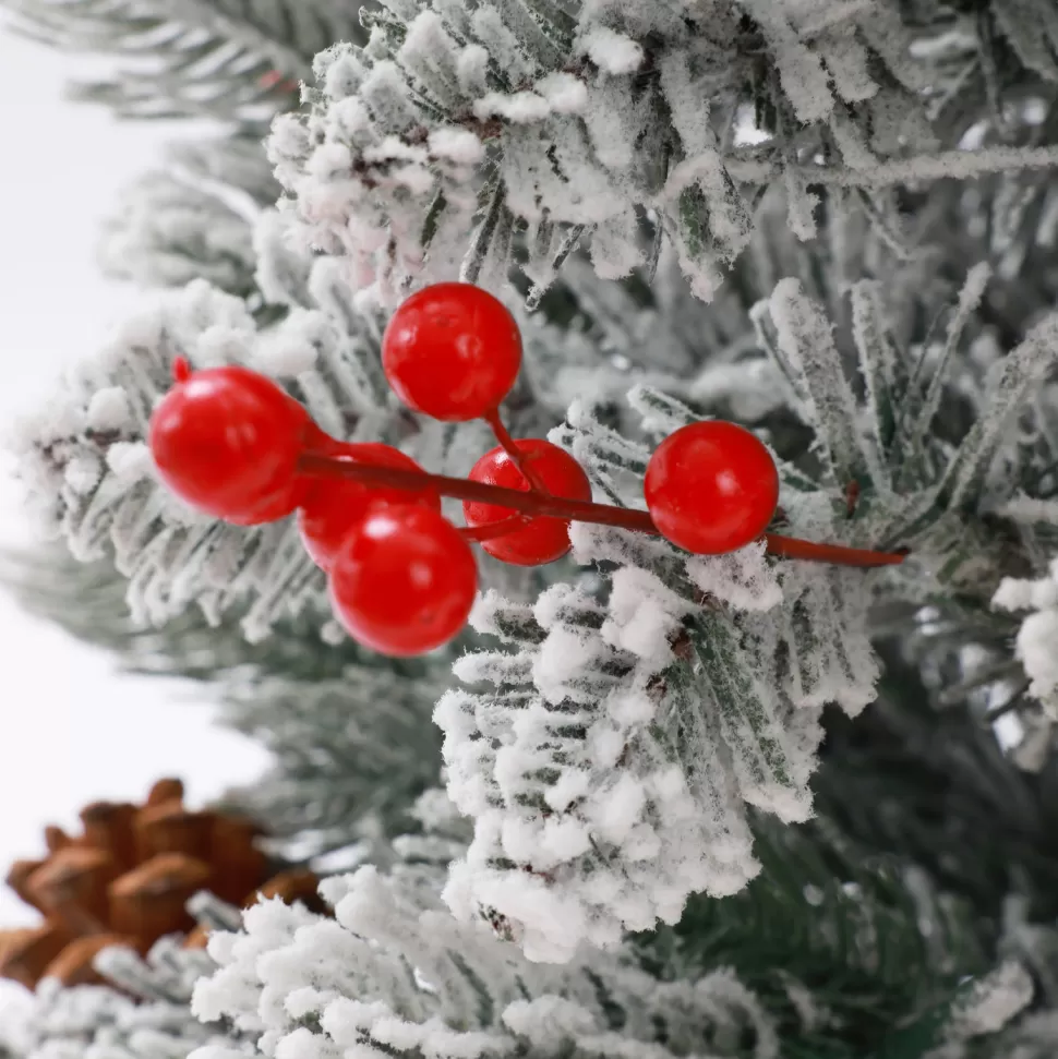 Store The Holiday Aisle Pre-Lit Porch 3' Green/White Pine Artificial Christmas Tree With 50 Warm White Lights