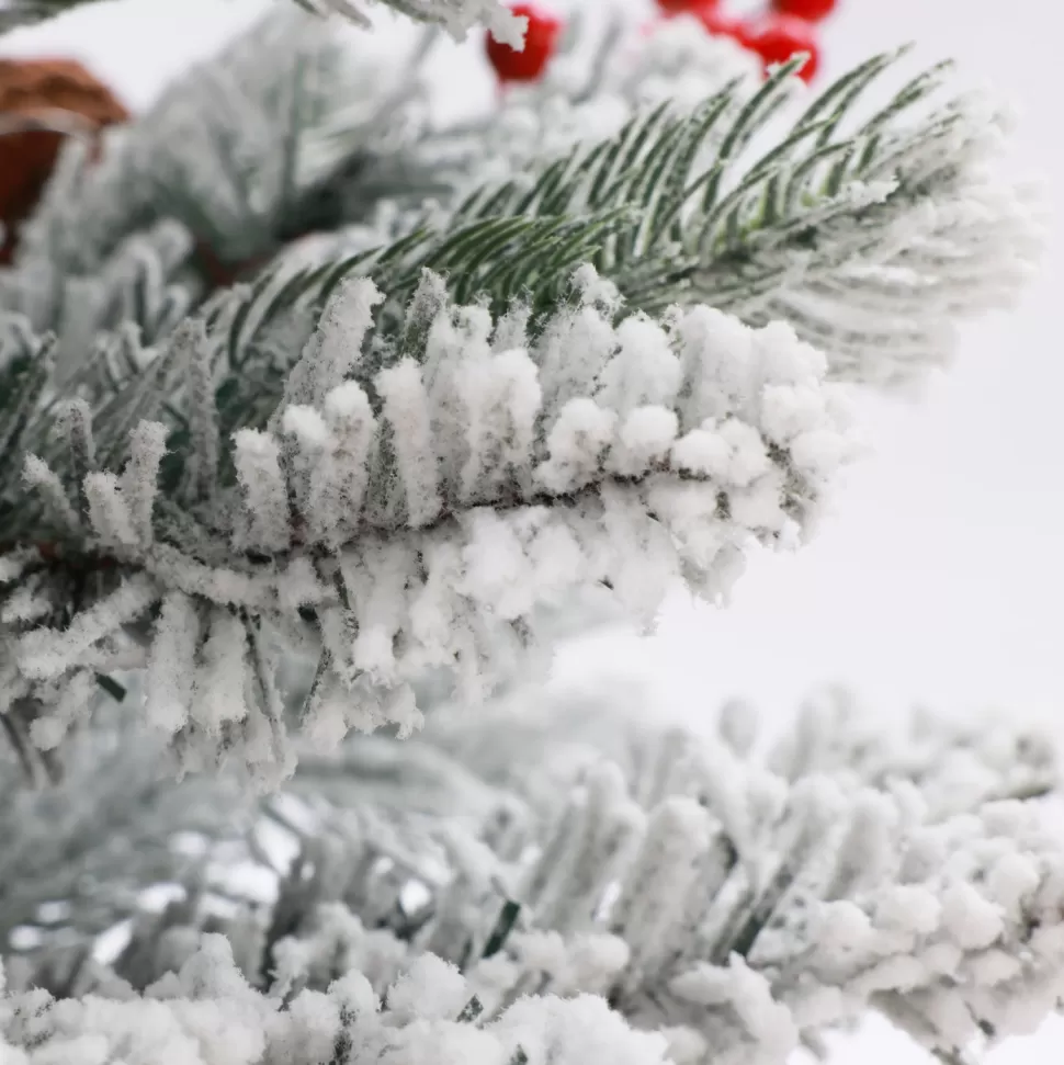 Store The Holiday Aisle Pre-Lit Porch 3' Green/White Pine Artificial Christmas Tree With 50 Warm White Lights