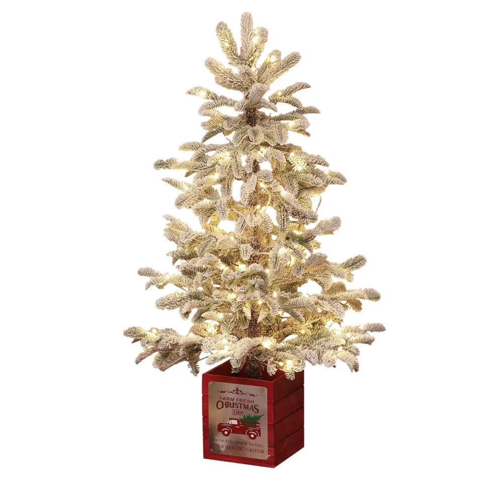 Cheap The Holiday Aisle Pre-Lit Porch 4' Green/White Fir Artificial Christmas Tree With 100 Warm White Lights