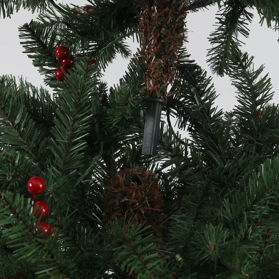 Outlet The Holiday Aisle Pre-Lit Porch 5' Green Pine Fir Artificial Christmas Tree With 150 Warm White Lights