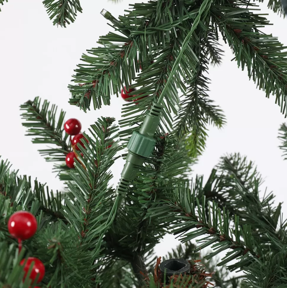 Outlet The Holiday Aisle Pre-Lit Porch 5' Green Pine Fir Artificial Christmas Tree With 150 Warm White Lights