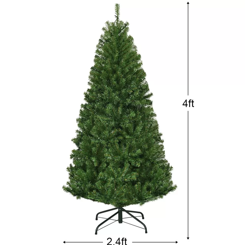 Store The Holiday Aisle Premium 4' Green Pine Christmas Tree With 11 Multi-Color Lights