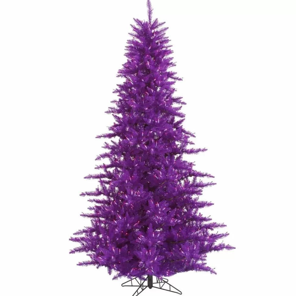 Online Millwood Pines Purple Fir 4.5' Artificial Christmas Tree With 250 Led Purple Lights With Stand