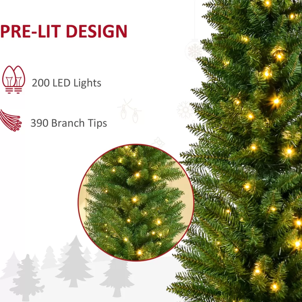 Best Sale The Holiday Aisle Realistic Artificial Christmas Tree With 200 Led Pulsing/Blinking Lights