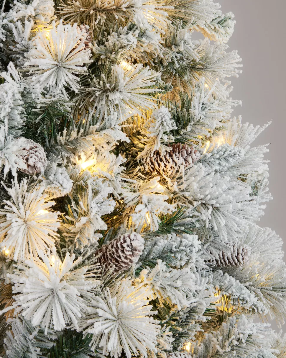 Best Sale AMERZEST Realistic Fir Flocked Christmas Tree With 550 Led Lights
