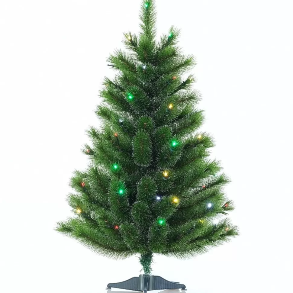 Best The Holiday Aisle Siberian Green Spruce Artificial Christmas Tree With Colored & Clear Lights
