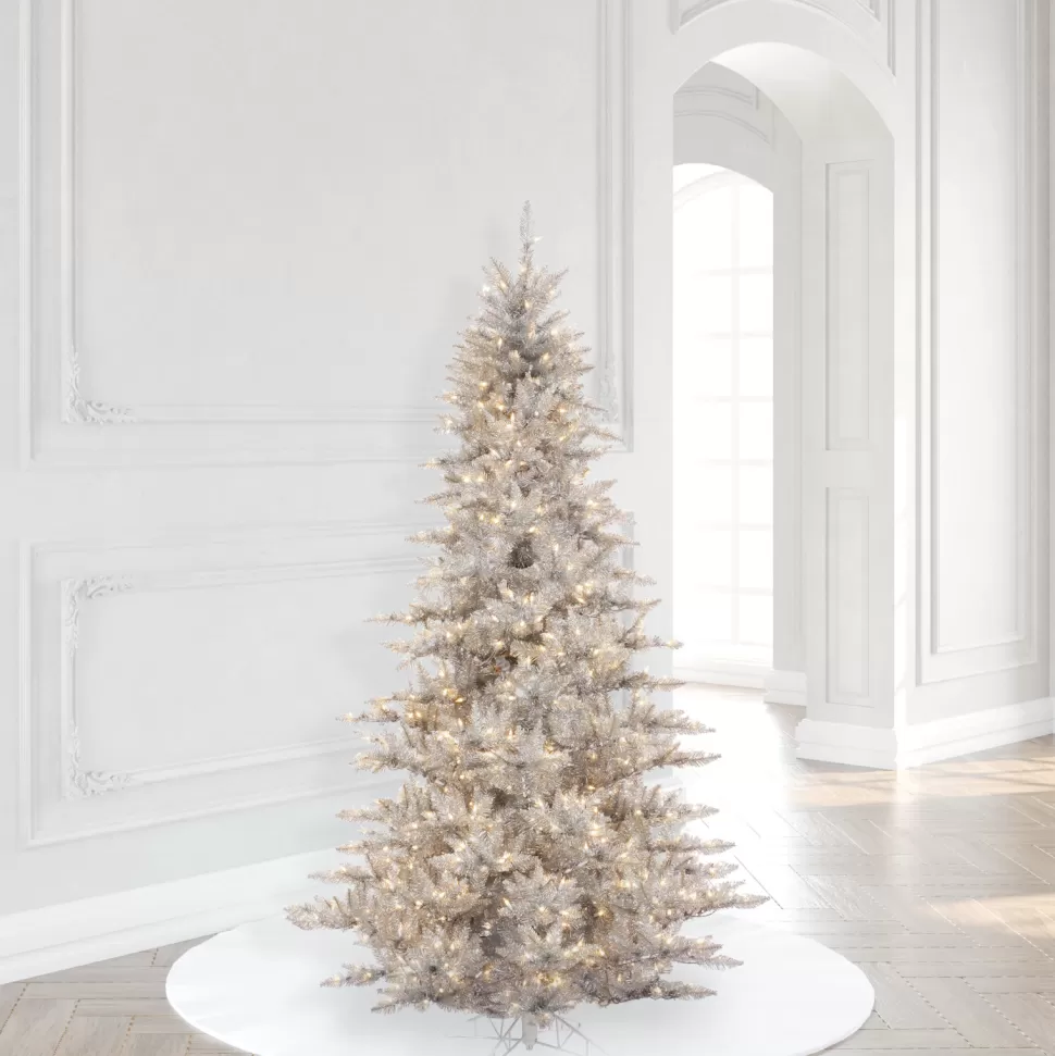 Best Sale The Holiday Aisle Silver Tinsel Fir Artificial Christmas Tree