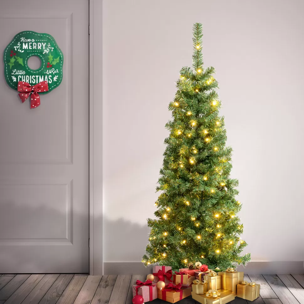 Online The Holiday Aisle Slender Artificial Pvc Spruce Christmas Tree 150 Led Steady/Constant Lights
