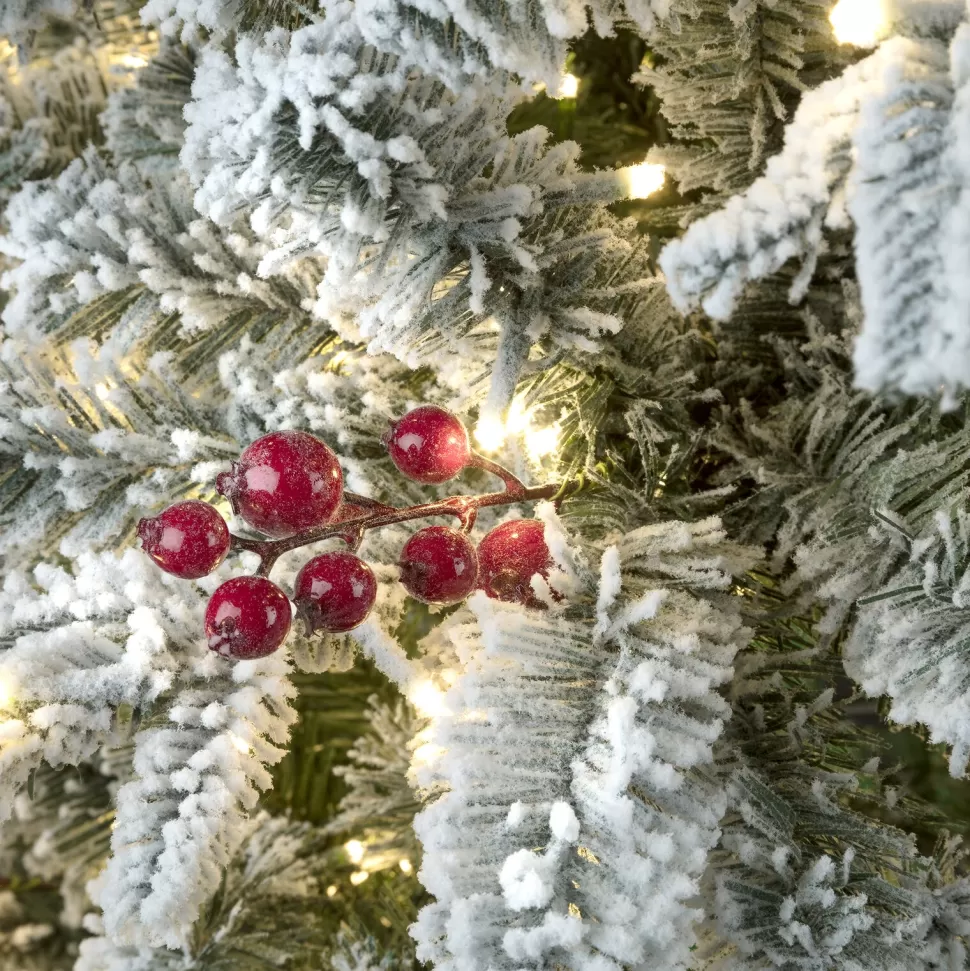 Best The Holiday Aisle Slender Flocked Realistic Fir Frosted Christmas Tree Led