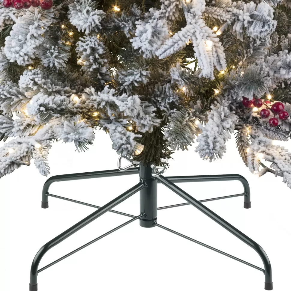 Best The Holiday Aisle Slender Flocked Realistic Fir Frosted Christmas Tree Led