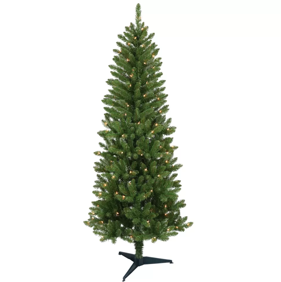 Shop The Holiday Aisle Slender Green Pine Christmas Tree With Lights