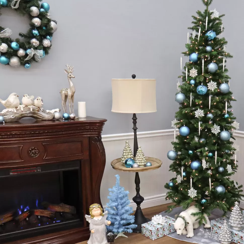 New The Holiday Aisle Slender Green Realistic Artificial Fir Christmas Tree With Clear Lights