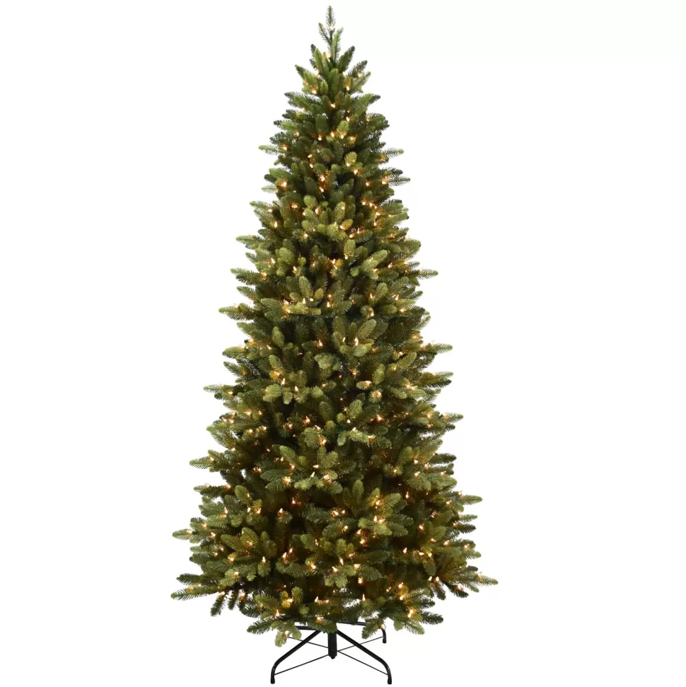 Outlet The Holiday Aisle Slender Green Realistic Artificial Spruce Christmas Tree With Lights
