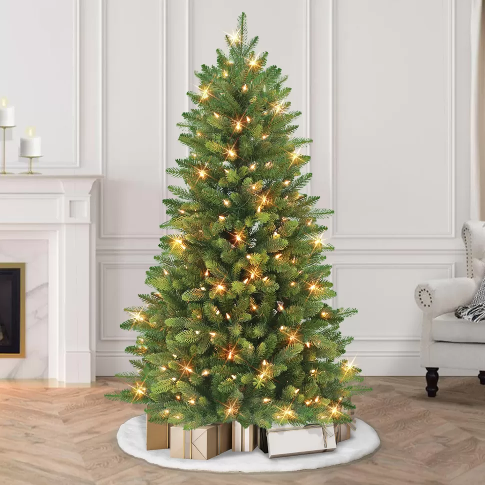 Outlet The Holiday Aisle Slender Green Realistic Artificial Spruce Christmas Tree With Lights
