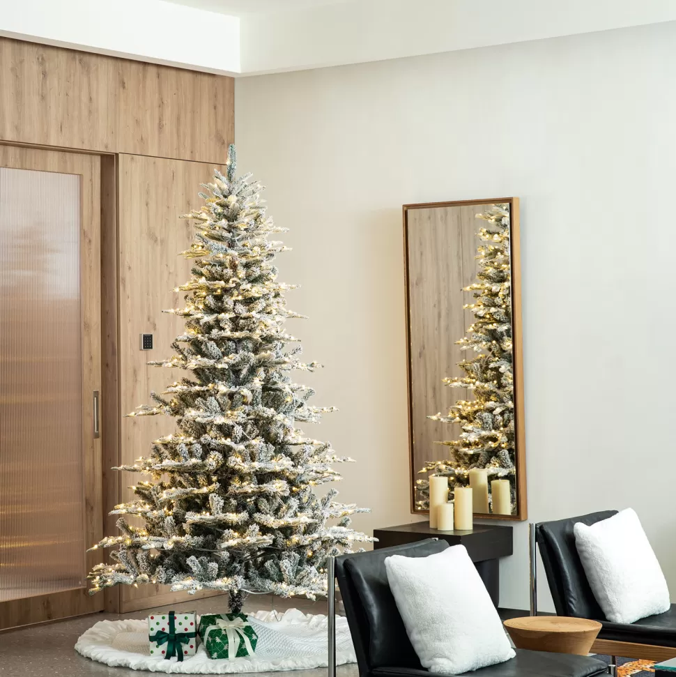 Best The Holiday Aisle Slender Green Realistic Pine Christmas Tree With Led Lights
