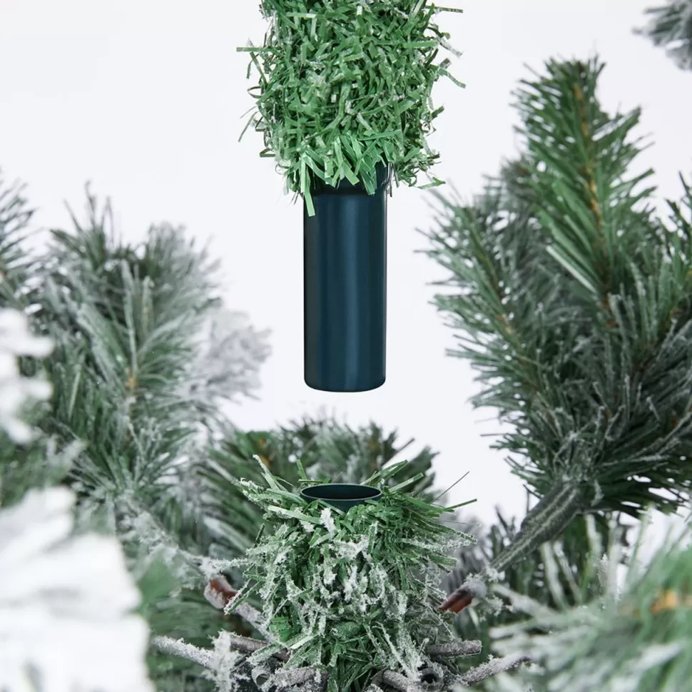 Clearance The Holiday Aisle Slender Green Spruce Flocked/Frosted Christmas Tree With 250 Lights Led Lights