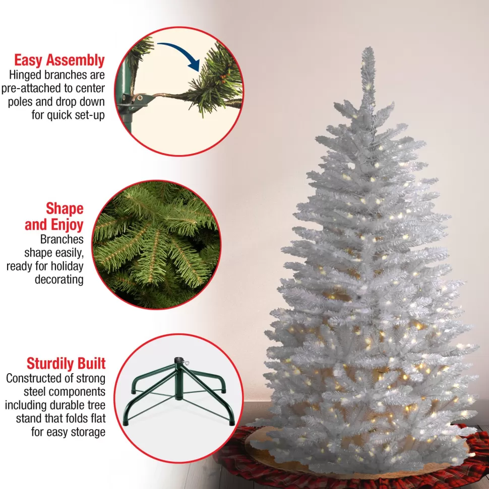 Outlet The Holiday Aisle Slender White Realistic Artificial Fir Christmas Tree With Incandescent Steady/Constant Lights