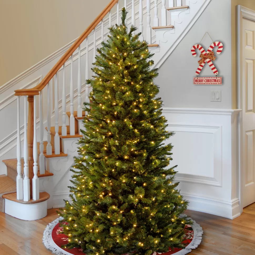 Best Sale The Holiday Aisle Slim 7.5' Green Pine Artificial Christmas Tree With 600 Clear Lights