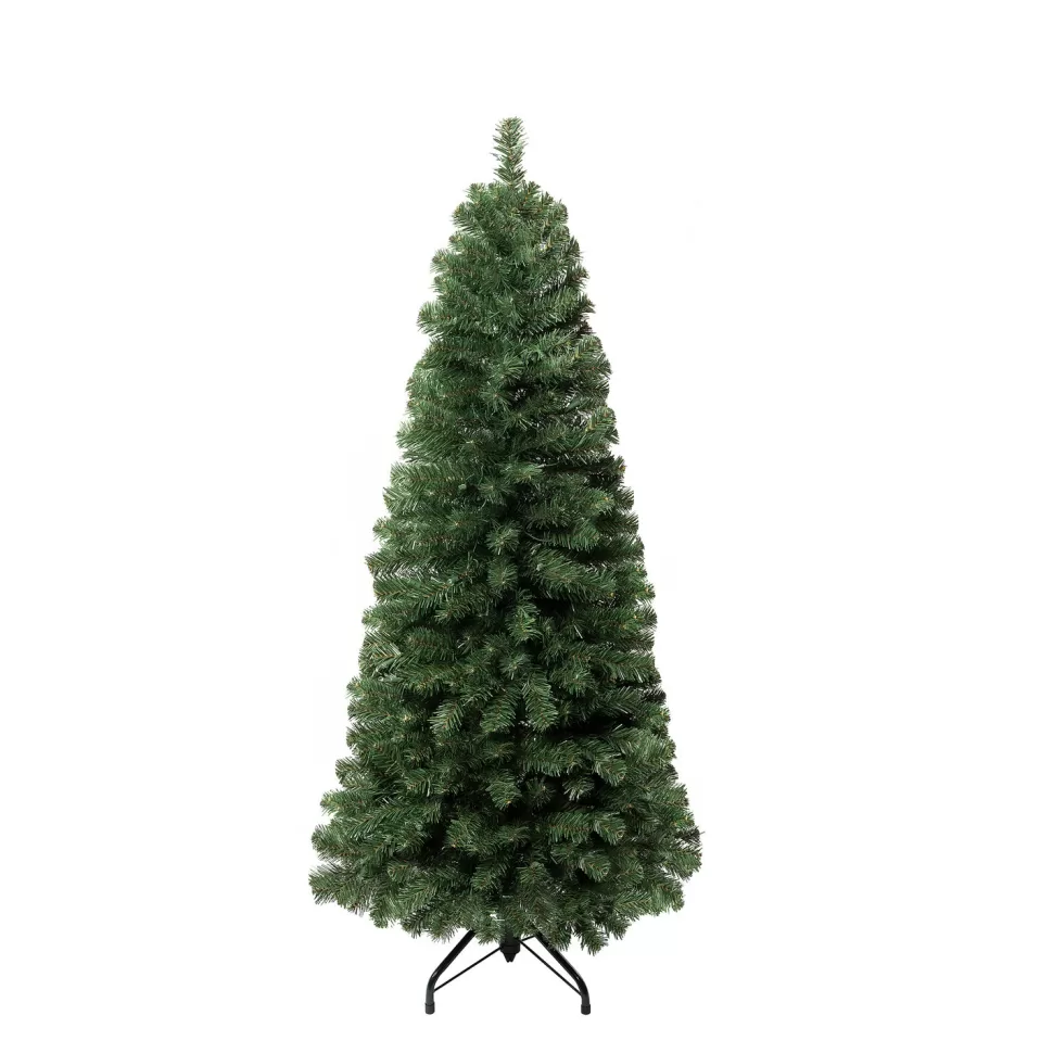 Best Sale The Holiday Aisle Slim Pre-Lit Artificial Christmas Tree, Green Pine Fir Warm Lighted Christmas Tree With Metal Stand