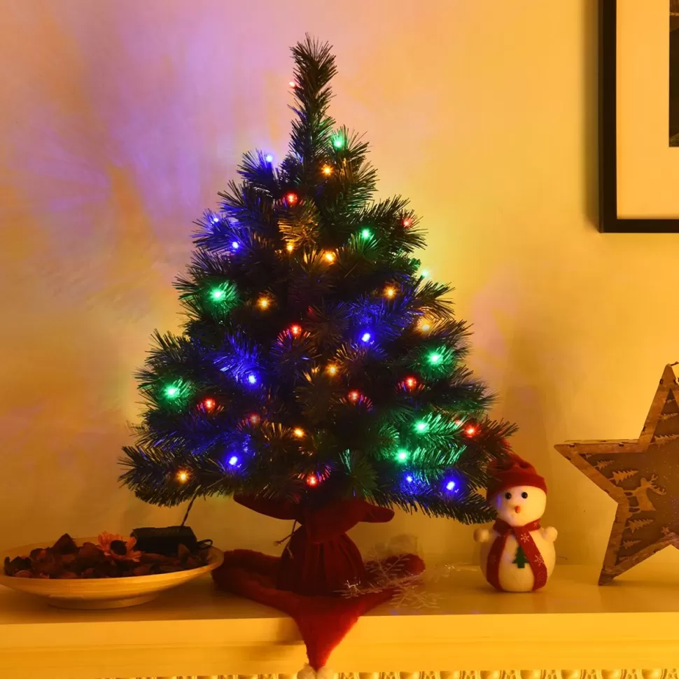 Best Sale The Holiday Aisle 26'' Green Pineartificial Christmas Tree With 35 Multi-Color Lights