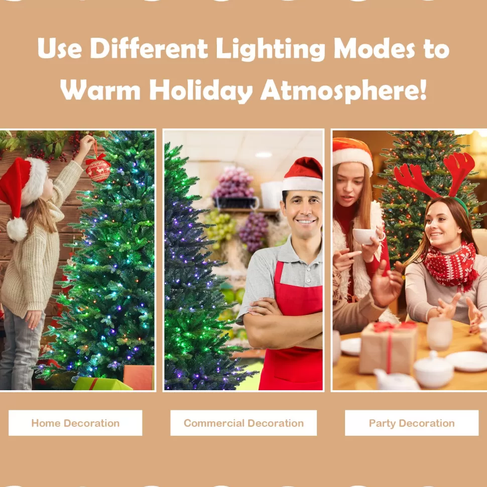 Cheap The Holiday Aisle ® 6Ft App Controlled Christmas Tree, Pe/Pvc Xmas Tree W/ 420 Color Changing Led Lights & 1740 Branch Tips