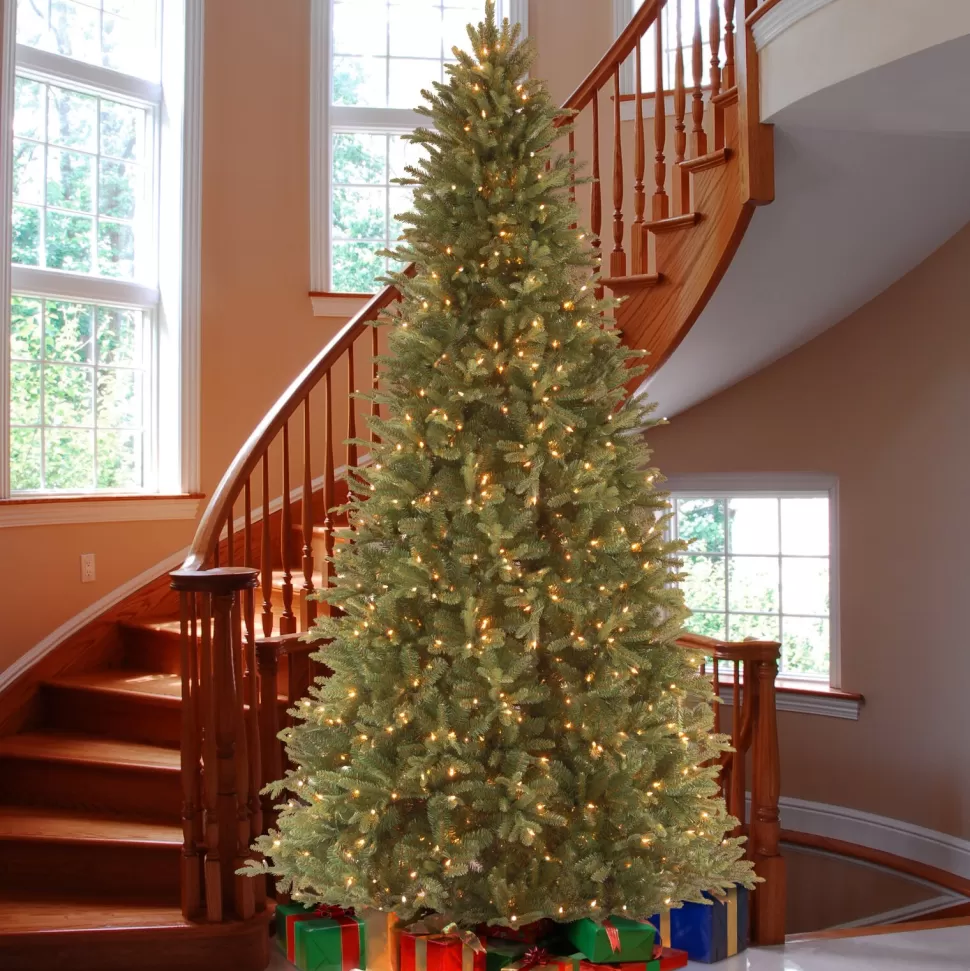 Hot Mercury Row Tiffany Fir 9 Ft Large Slim Prelit Artificial Christmas Tree
