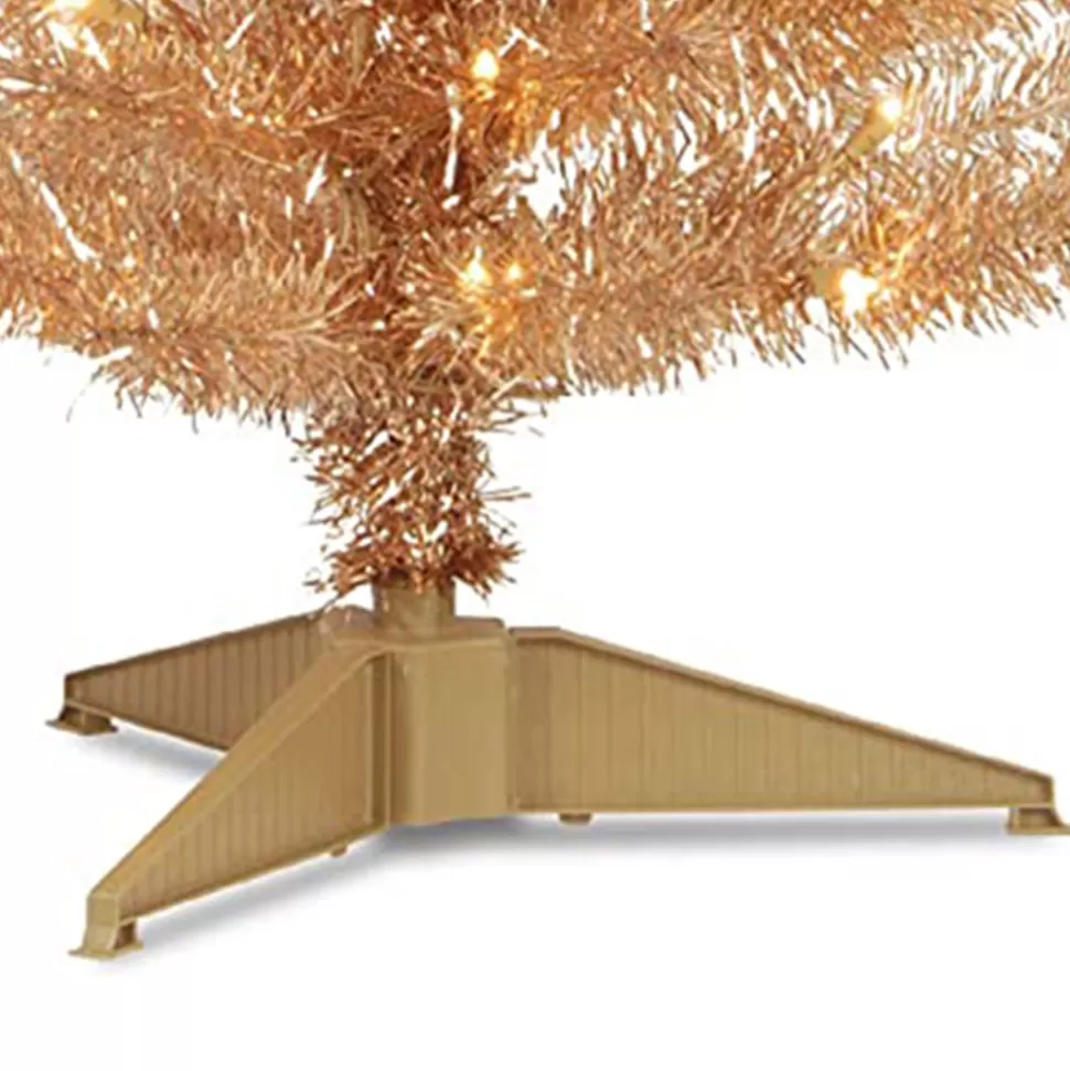 Sale The Holiday Aisle Tinsel Trees Champagne Pine Artificial Christmas Tree With 150 Clear/White Lights
