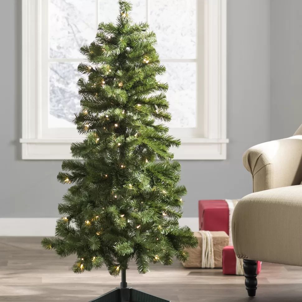 Cheap * Wayfair Basics® Green Fir Artificial Christmas Tree With Clear Lights