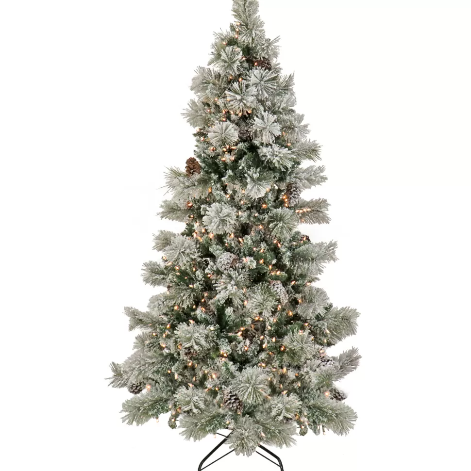 Sale The Holiday Aisle White Artificial Fir Christmas Tree With Incandescent Lights And Pinecones