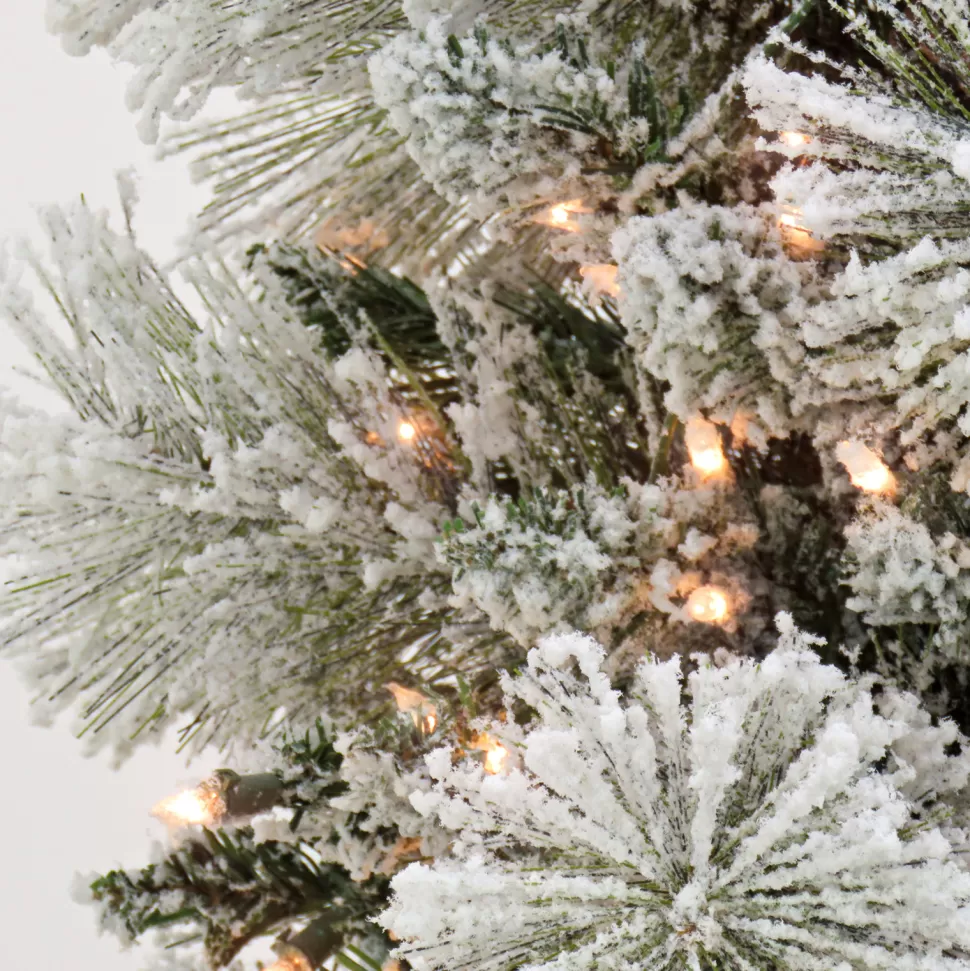 Sale The Holiday Aisle White Artificial Fir Christmas Tree With Incandescent Lights And Pinecones