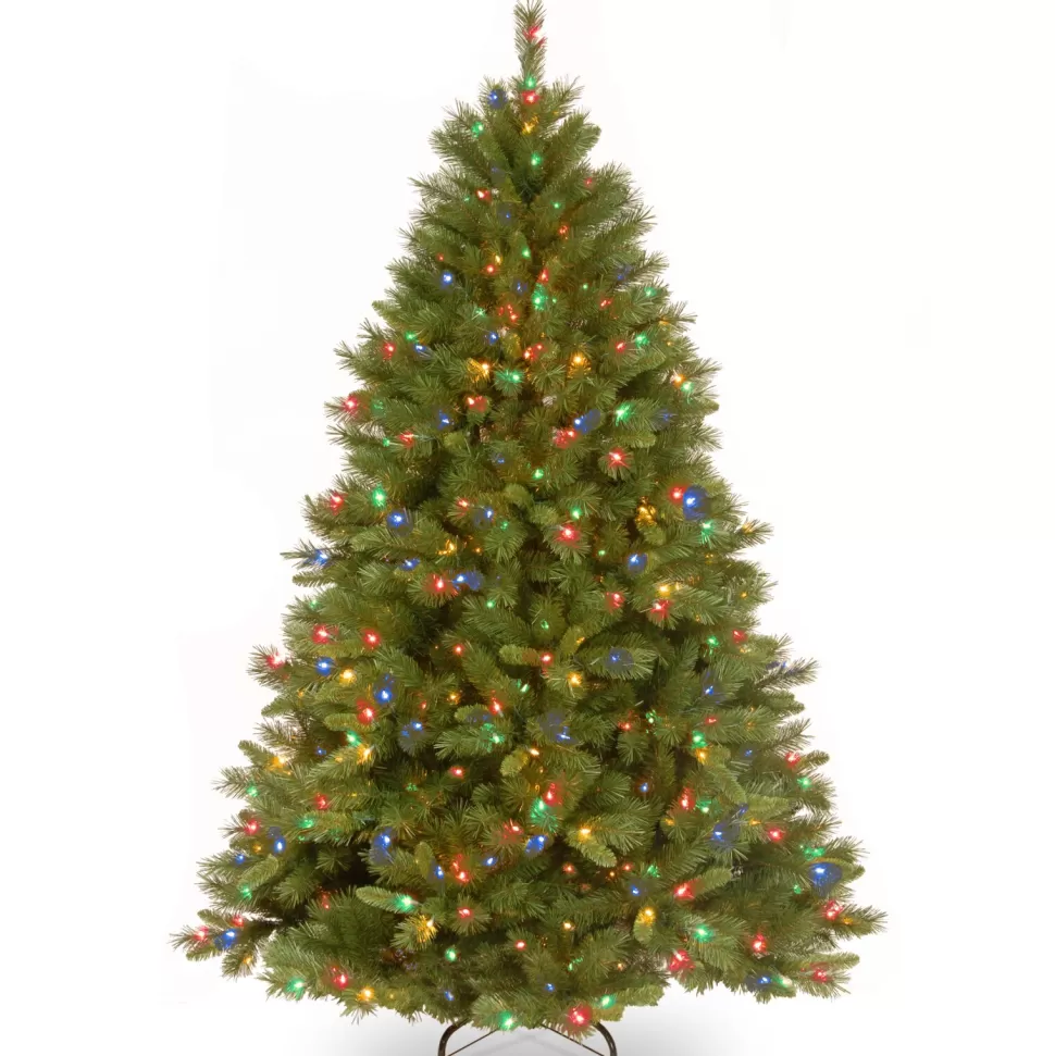Best The Holiday Aisle Winchester 7.5' Green Pine Artificial Christmas Tree With 500 Multi-Colored Lights