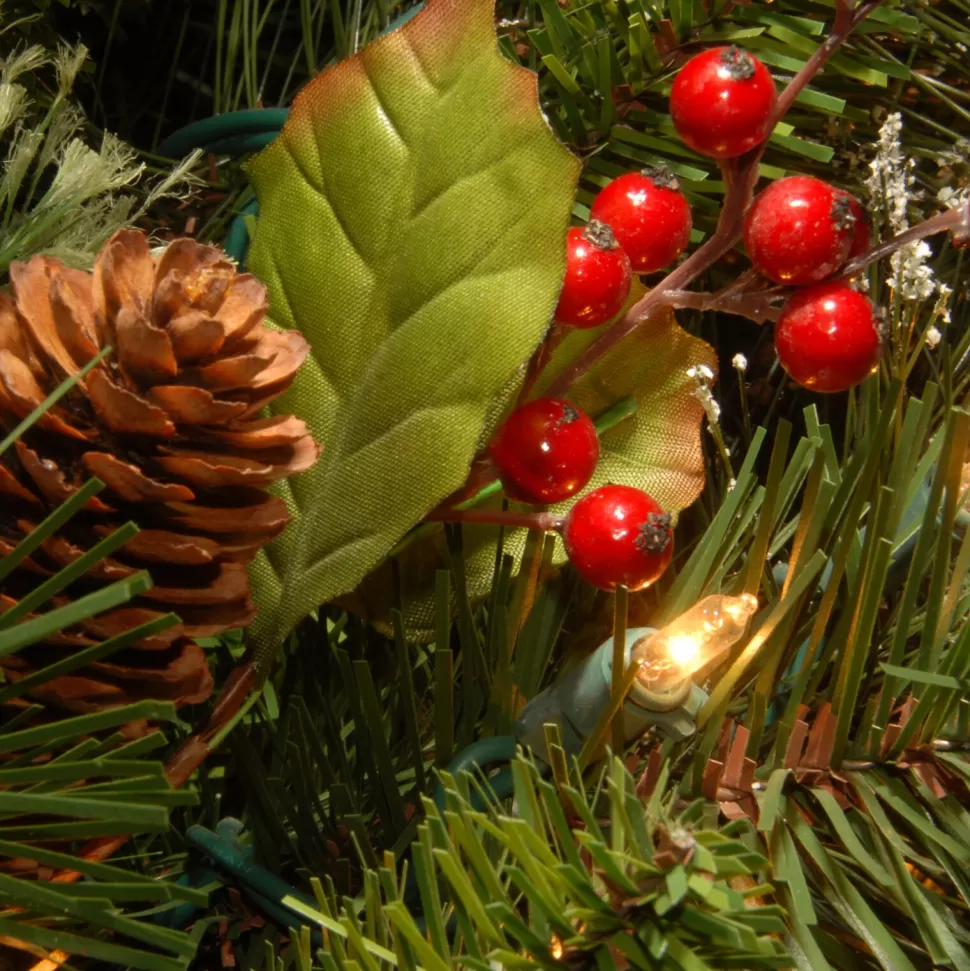 New Andover Mills Wintry Pine 5' H Slender Green Artificial Pine Christmas Tree With 100 Clear/White Lights