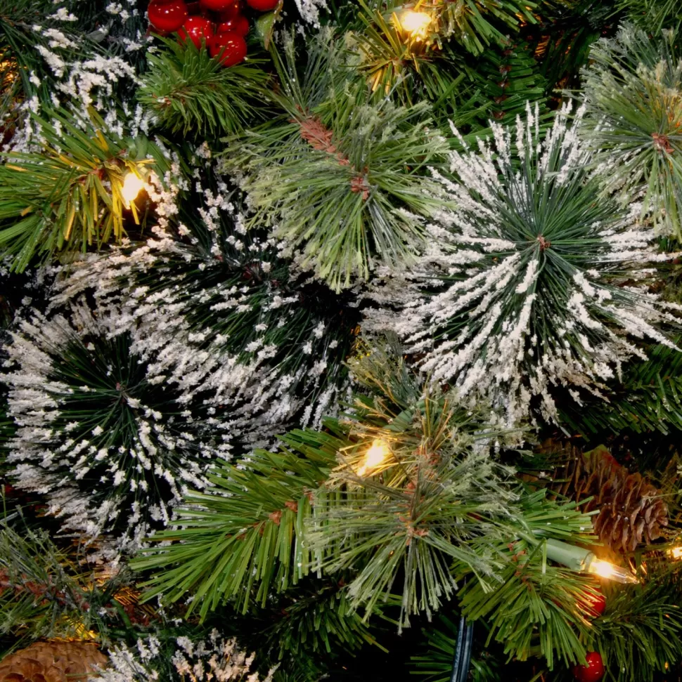 New Andover Mills Wintry Pine 5' H Slender Green Artificial Pine Christmas Tree With 100 Clear/White Lights